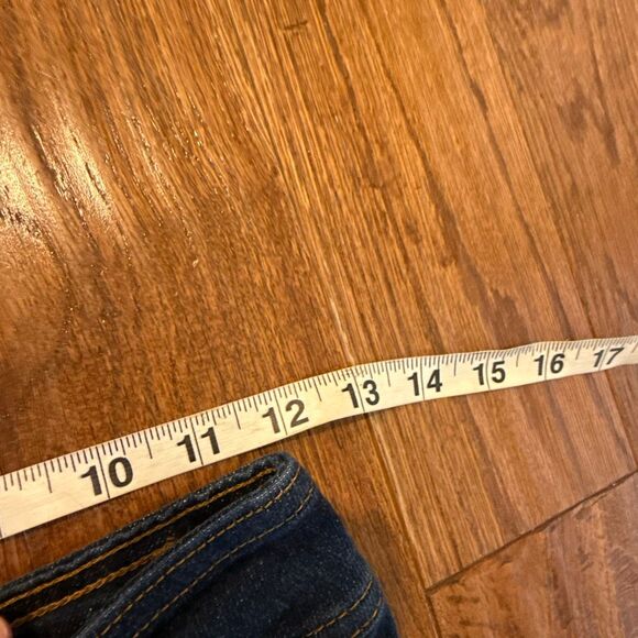 Zara Marine patch pocket dark indigo wash wide leg crop jeans 4 - Picture 9 of 11